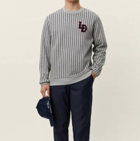 Les Deux - Patch Pinstripe Sweatshirt