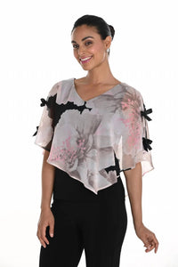 Frank Lyman - Floral Chiffon Overlay Top