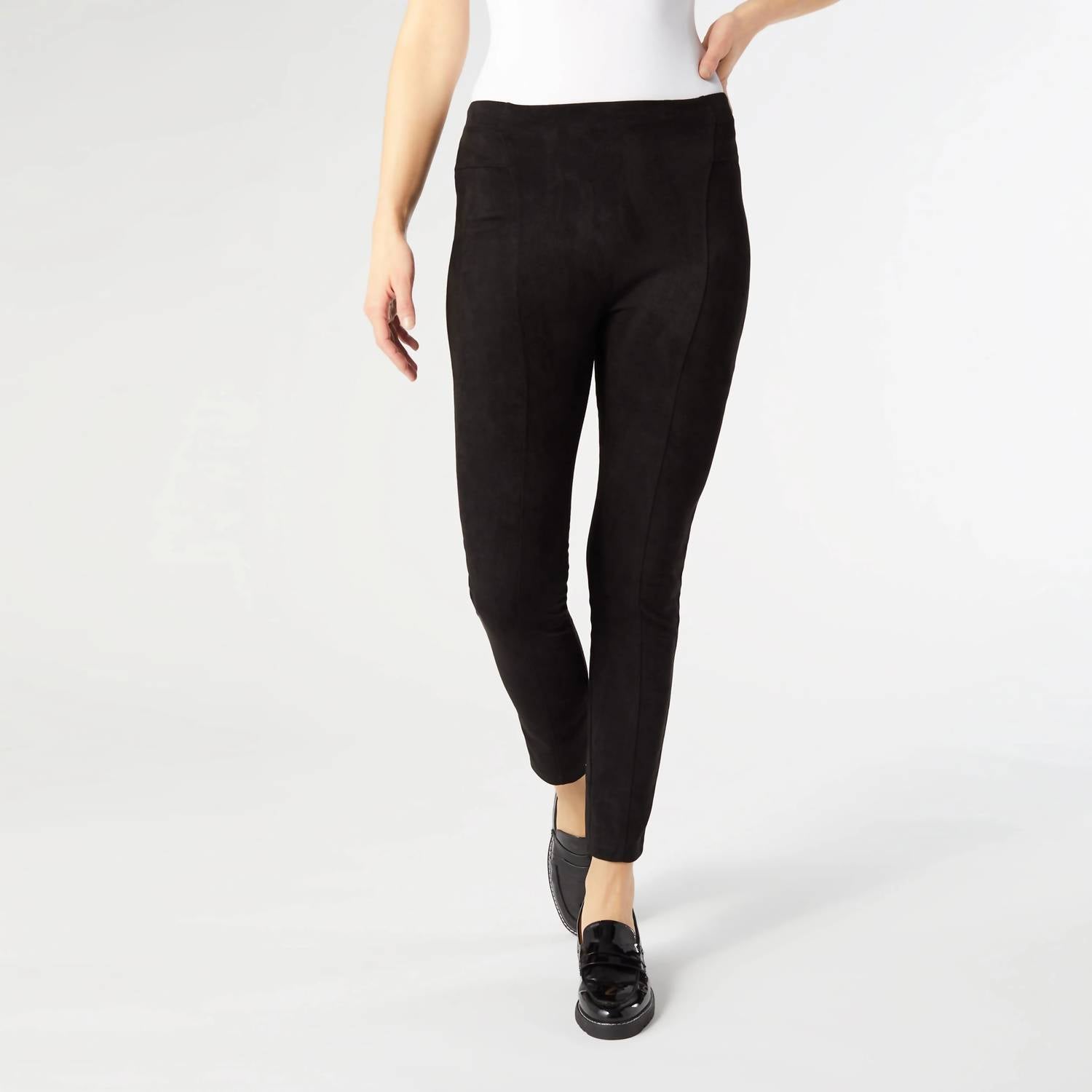 COCO + CARMEN Madigan Faux Suede Leggings in black - women's pants