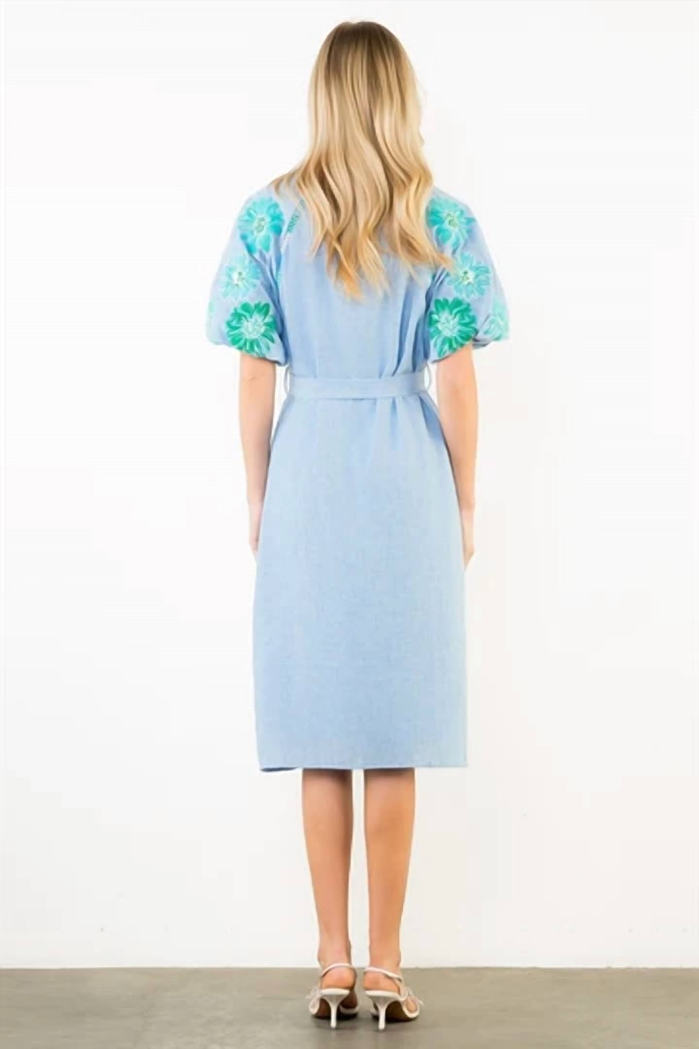 Thml - Clara Embroidered Midi Dress
