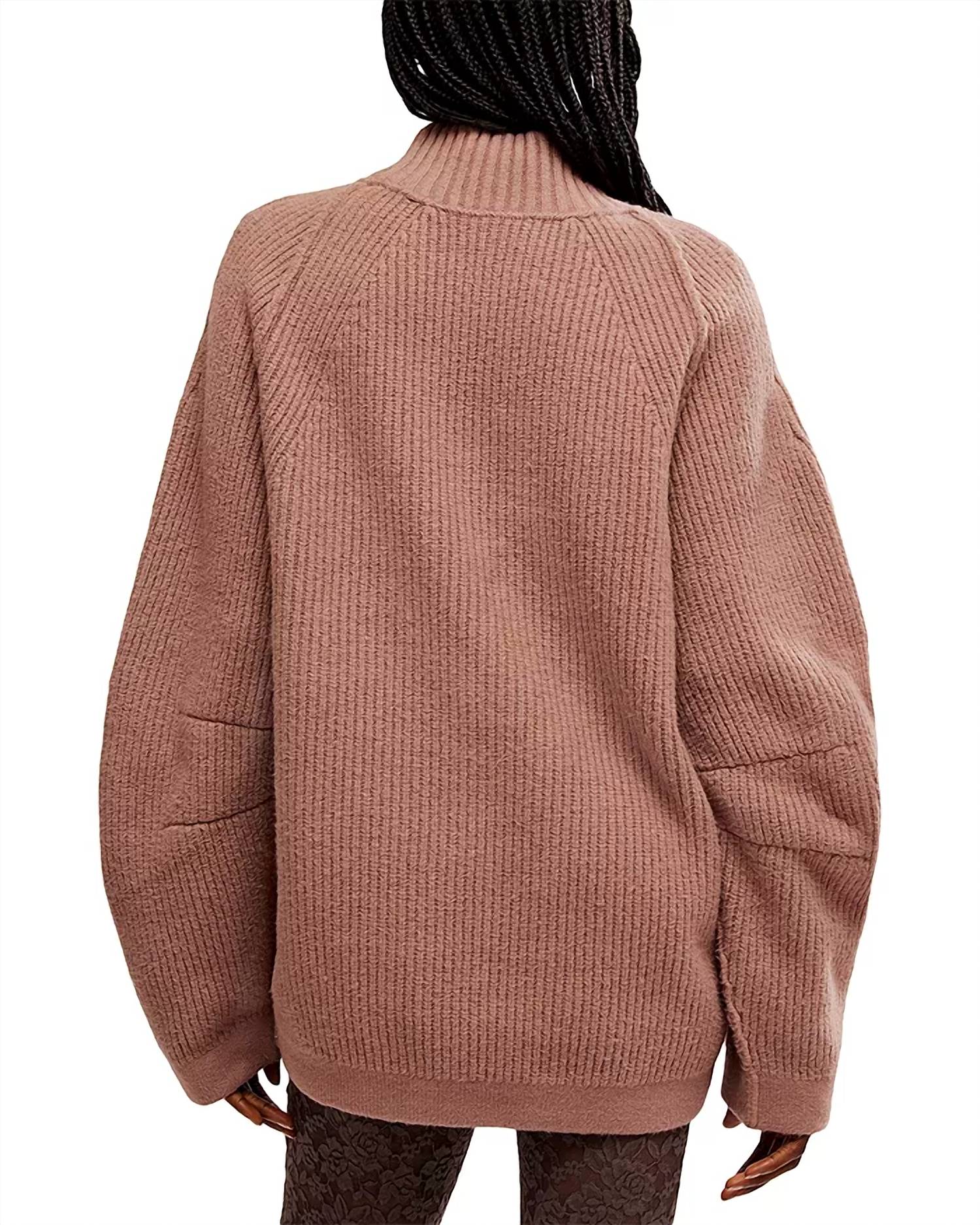 Free People Sunbeam Textured Sweater in antler - women's sweater - detail view