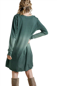 Umgee - Dip Dye Ombre Round Neck Dress