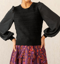 Banjanan - Rosie Crochet Mix Check Top