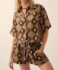 Promesa - Geometric Floral-Print Shirt