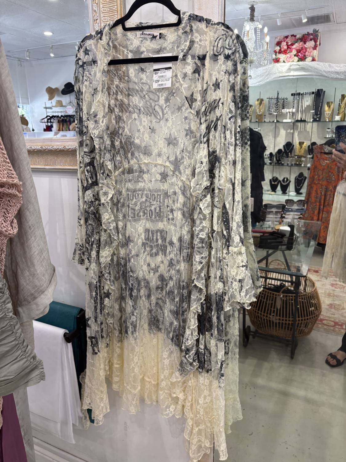 Origami - Women's Print Long Sleeves Duster