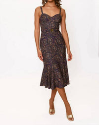hutch Lydia Dress in navy multi speckled swirls - women's dress