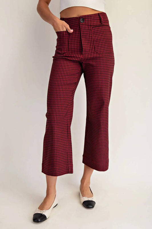 Ee:Some - Gingham Straight Leg Pant