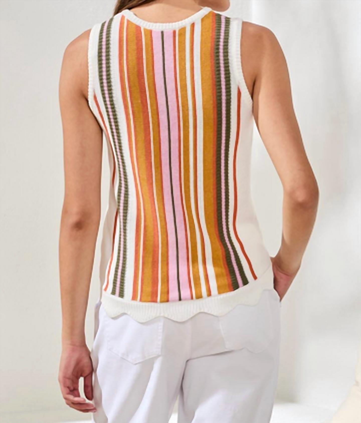 Tribal - Crew Neck Sleeveless Sweater