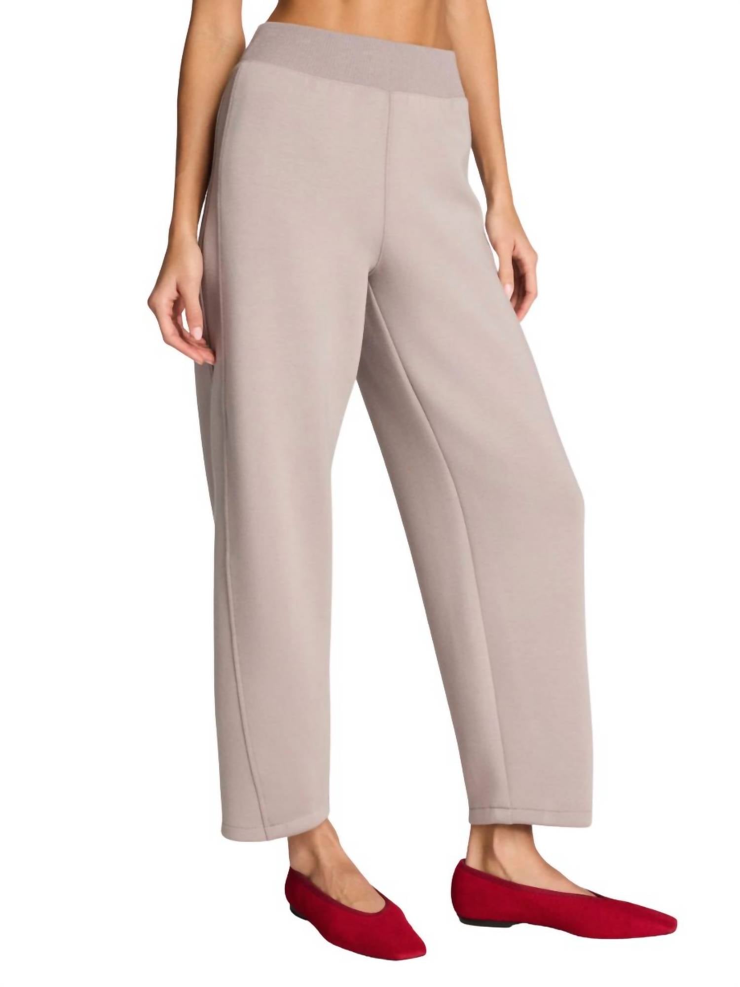 Spanx Women's Luxe Barrel Leg Pants in coastal fog - women's pants - detail view