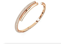 Swarovski - Women's Dextera Pave Crystal Hinged Cuff Bangle Bracelet
