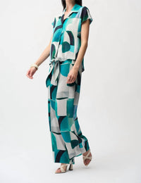 Joseph Ribkoff - Casual Abstract Short-sleeve Shirt Set