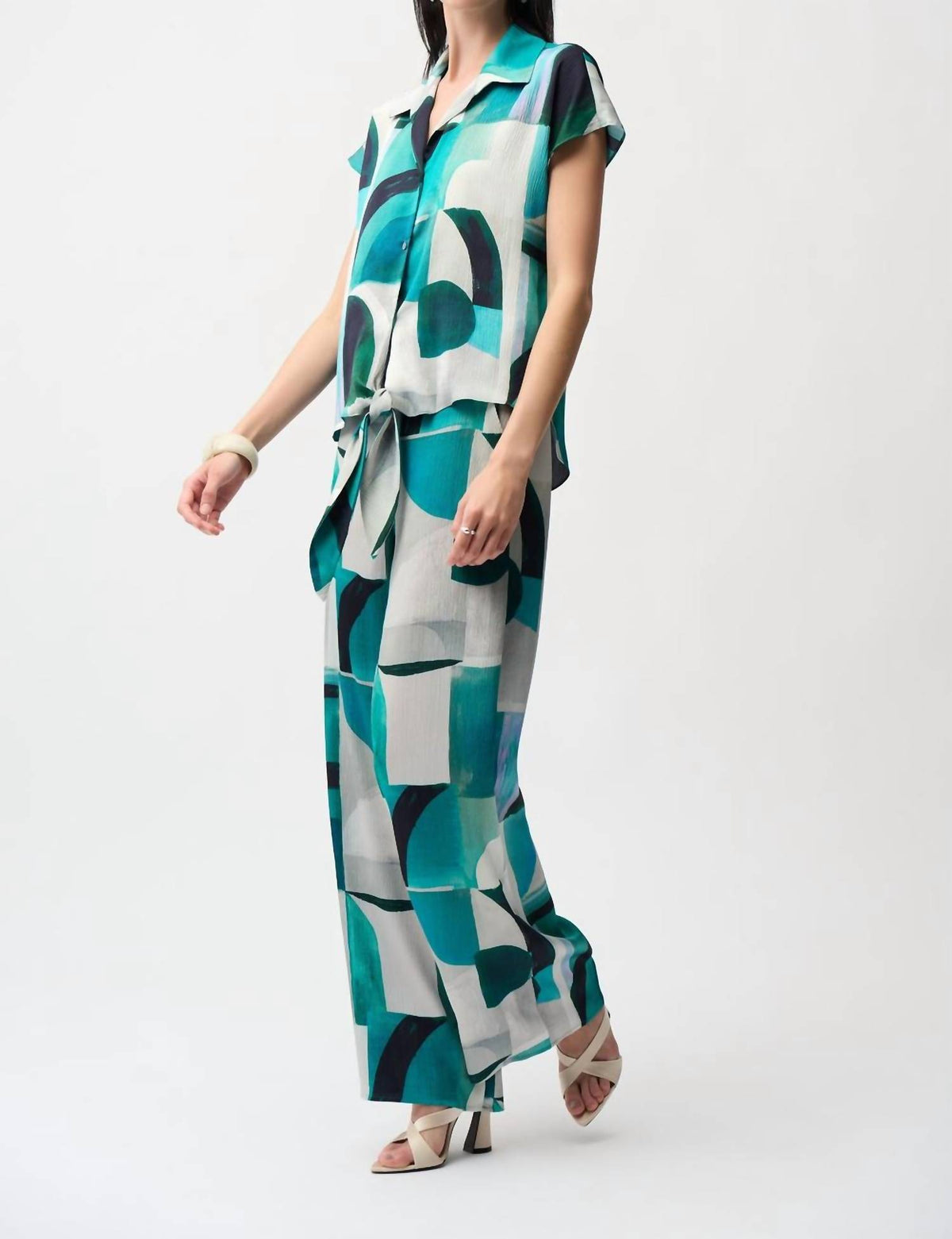 Joseph Ribkoff - Casual Abstract Short-sleeve Shirt Set