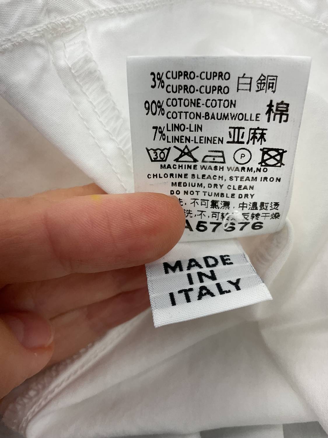 European Culture - WHITE COTTON SHIRT WITH POCKETS
