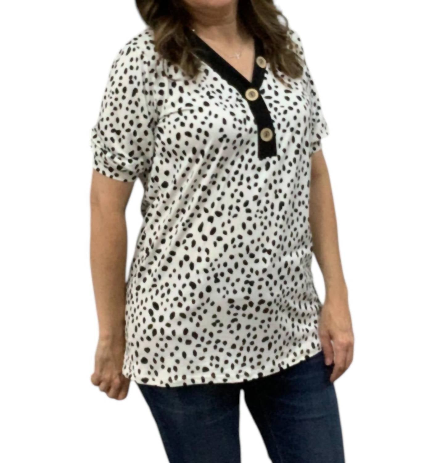 Vanilla Bay - Spotted Short Sleeves Shirt