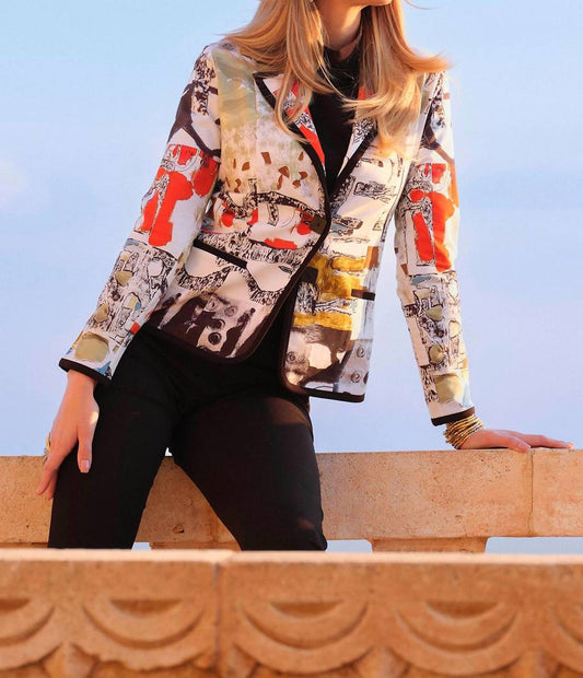 Dolcezza - Abstract Print Single Breasted Blazer