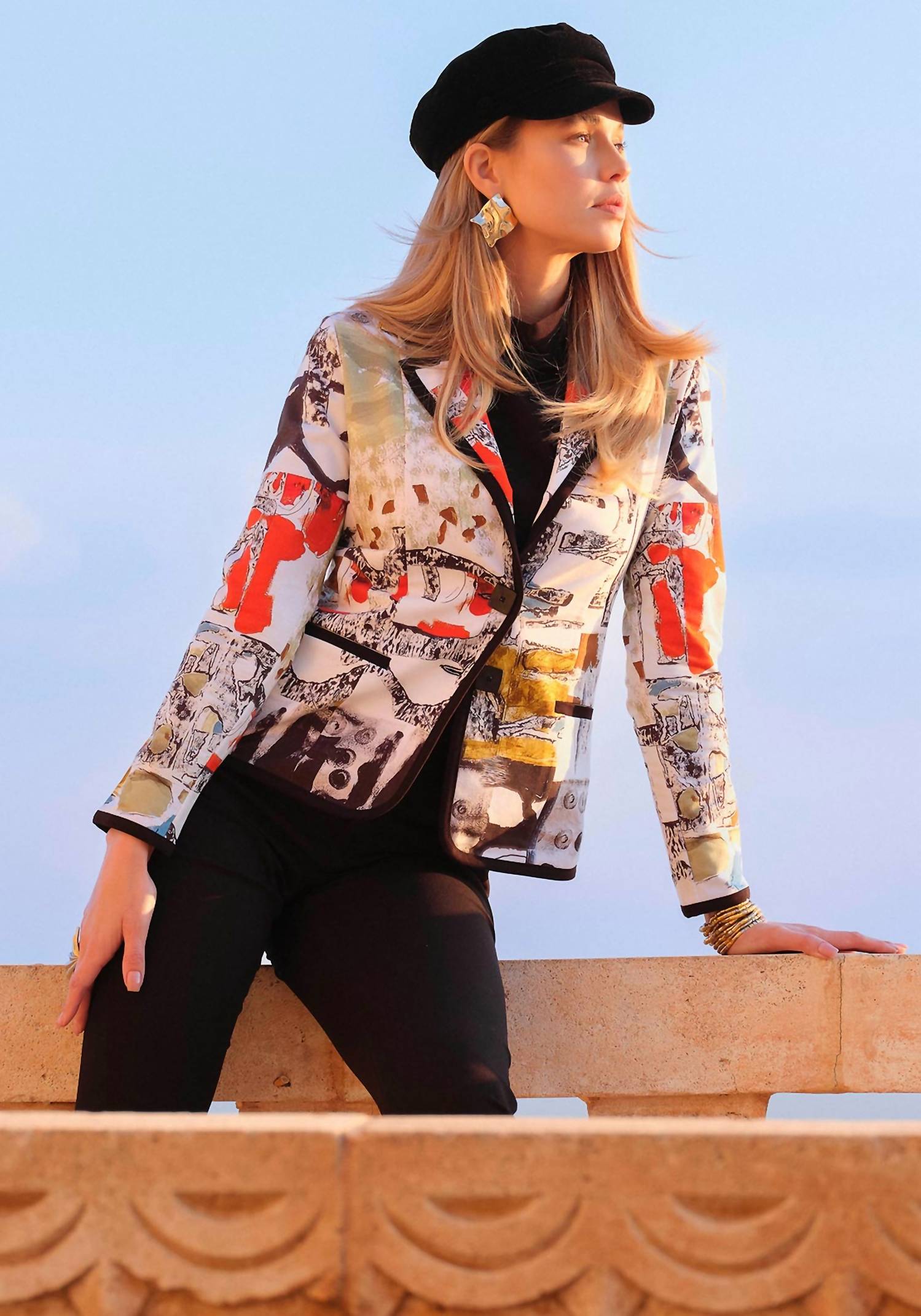 Dolcezza - Abstract Print Single Breasted Blazer