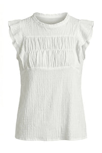 Apny - Crinkled Flutter Sleeve Top