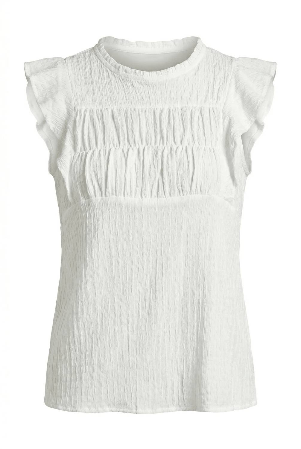 Apny - Crinkled Flutter Sleeve Top