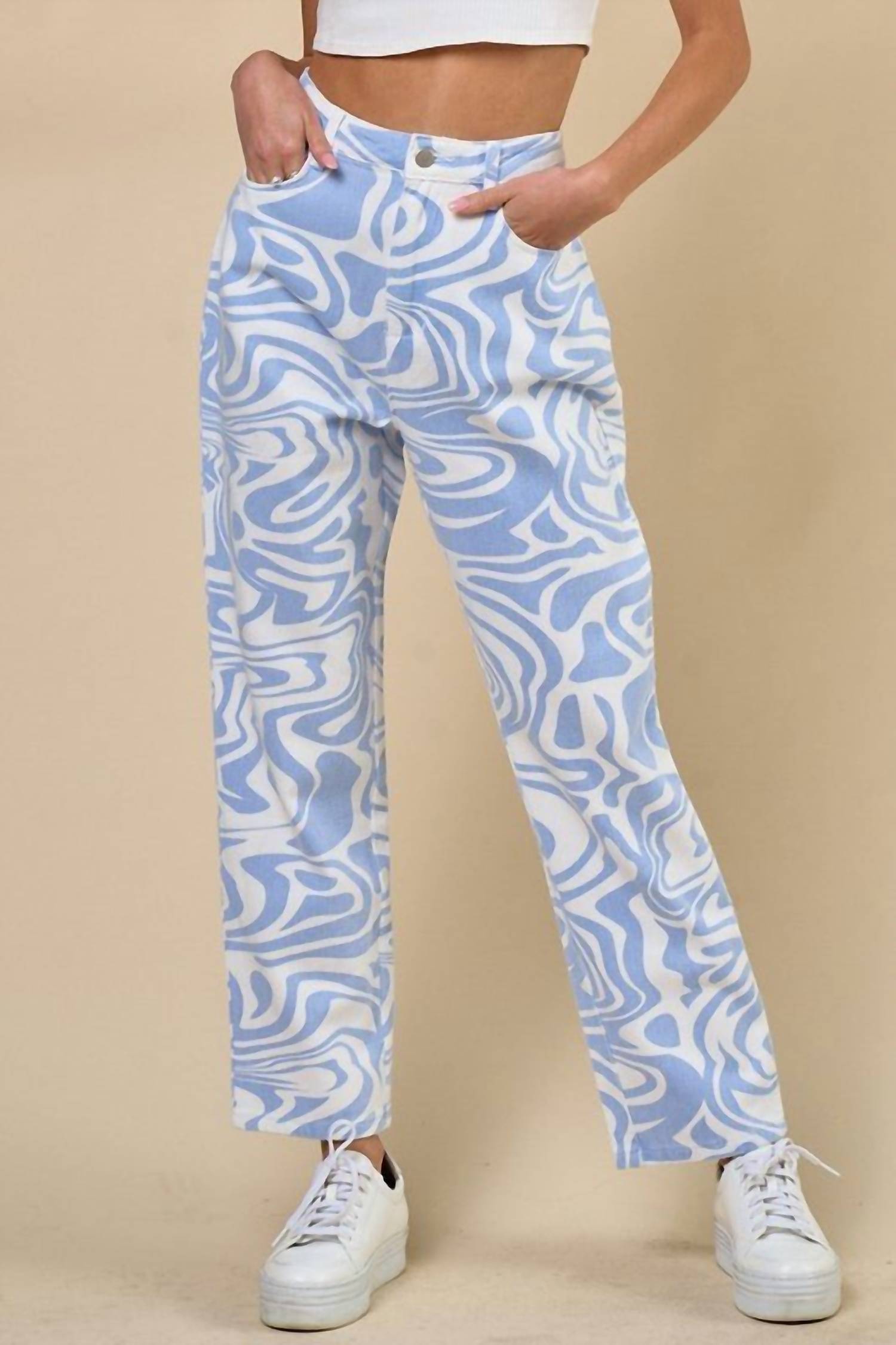 Disco Avenue Nothing But Skies Pants in light blue - women's pants - view 4