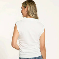 Fdj - Ruched Capped Sleeve Top