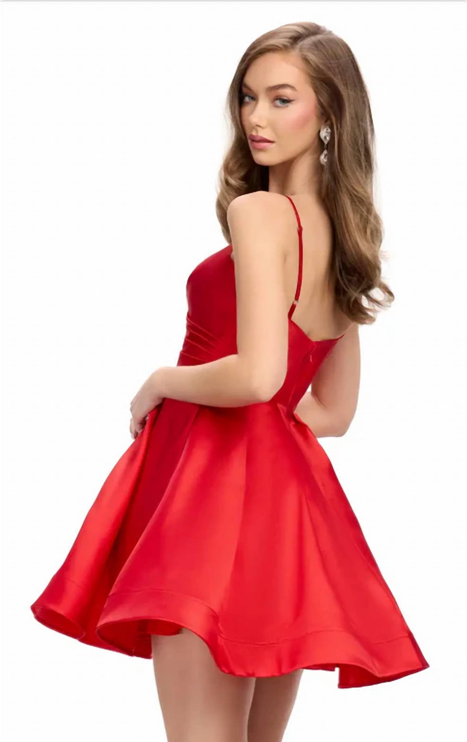 Ashleylauren - Classic Satin Sweetheart Cocktail Dress