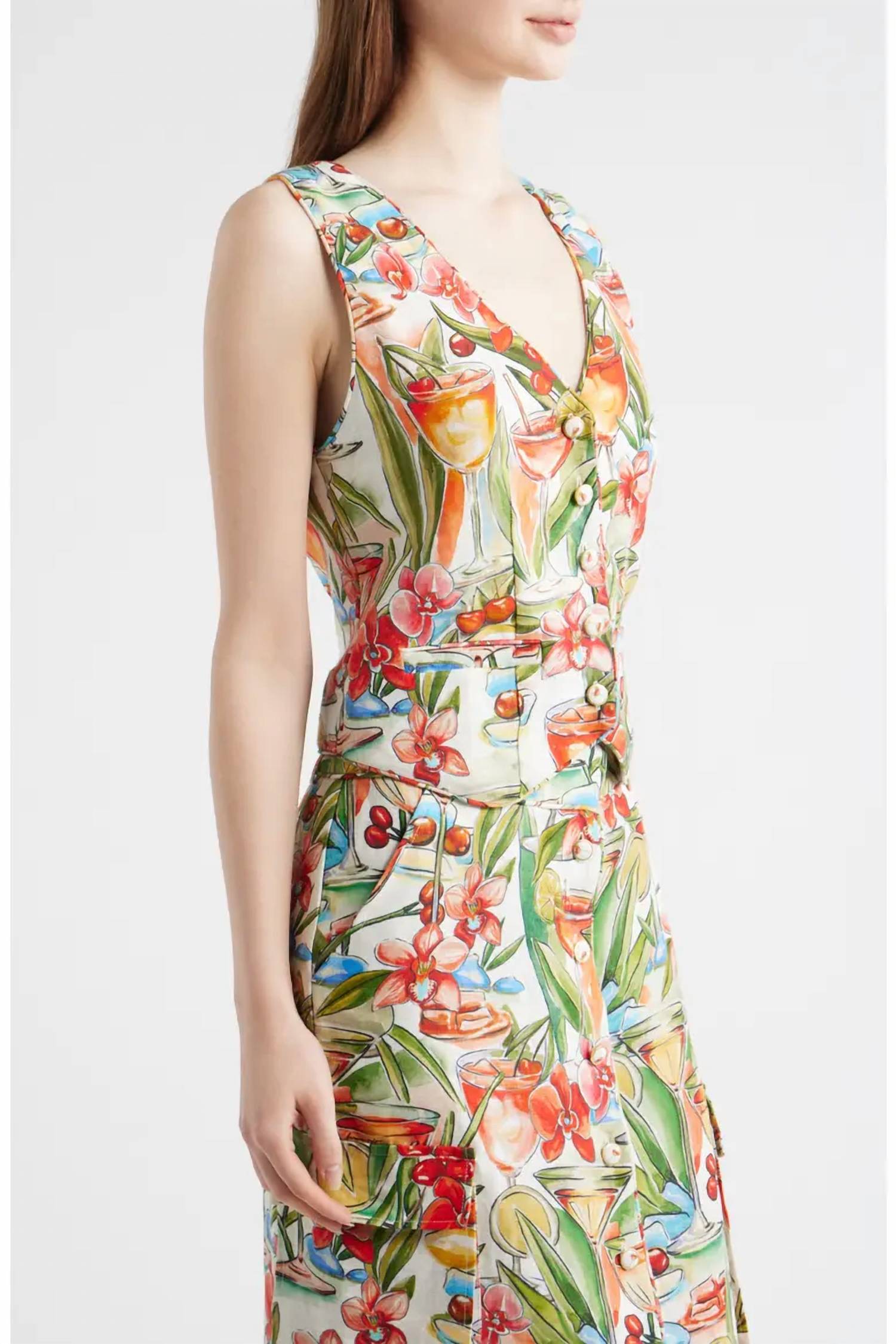 Farm Rio - Cocktail Print Linen Vest
