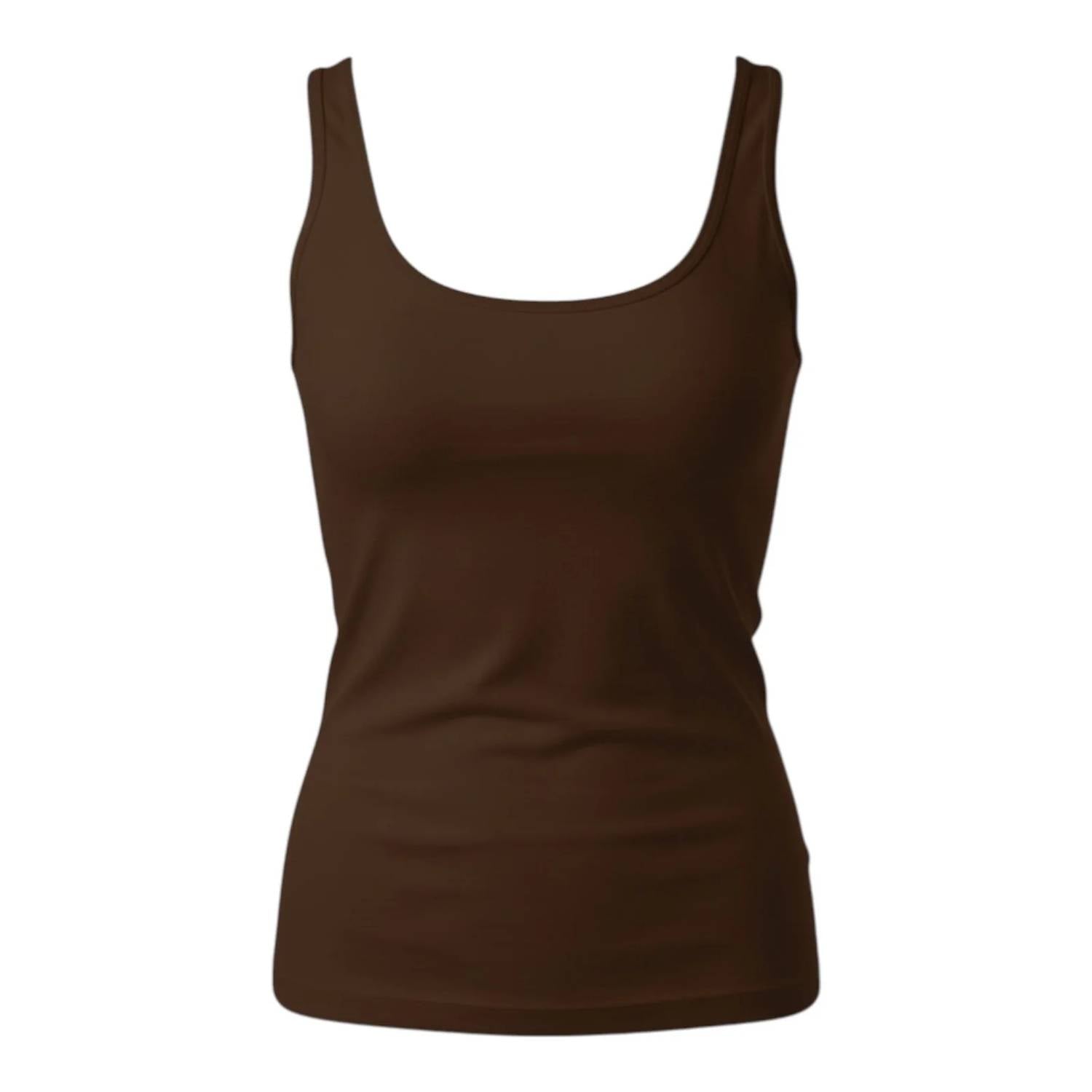 Ambar - Women's Minimalist Square Neck Slim Fit Tank Top