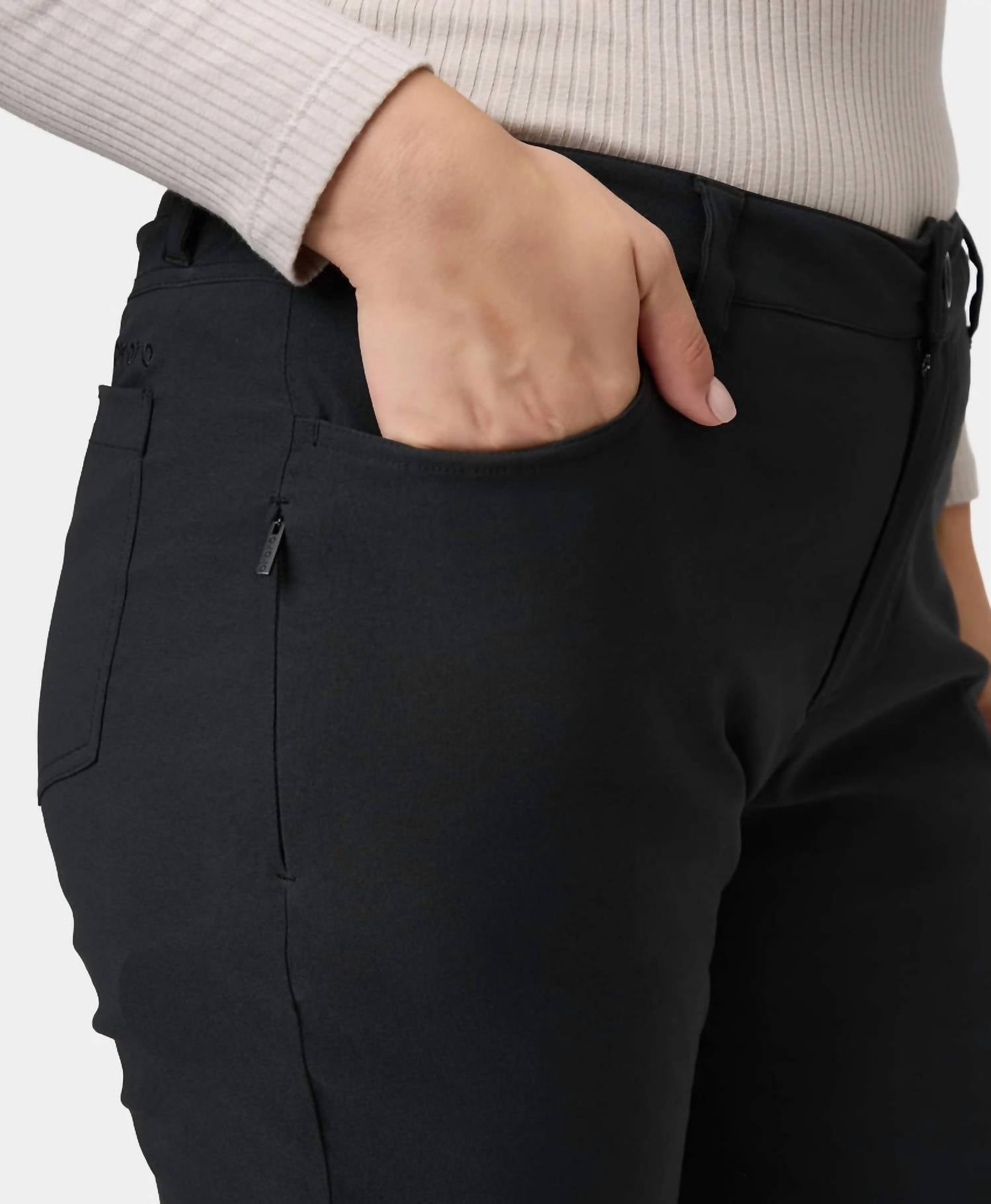 Ororo Hudson Heated Fleece Lined Pants in black - women's pants - view 4