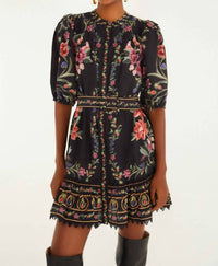 Farm Rio - Lace Belted Mini Dress