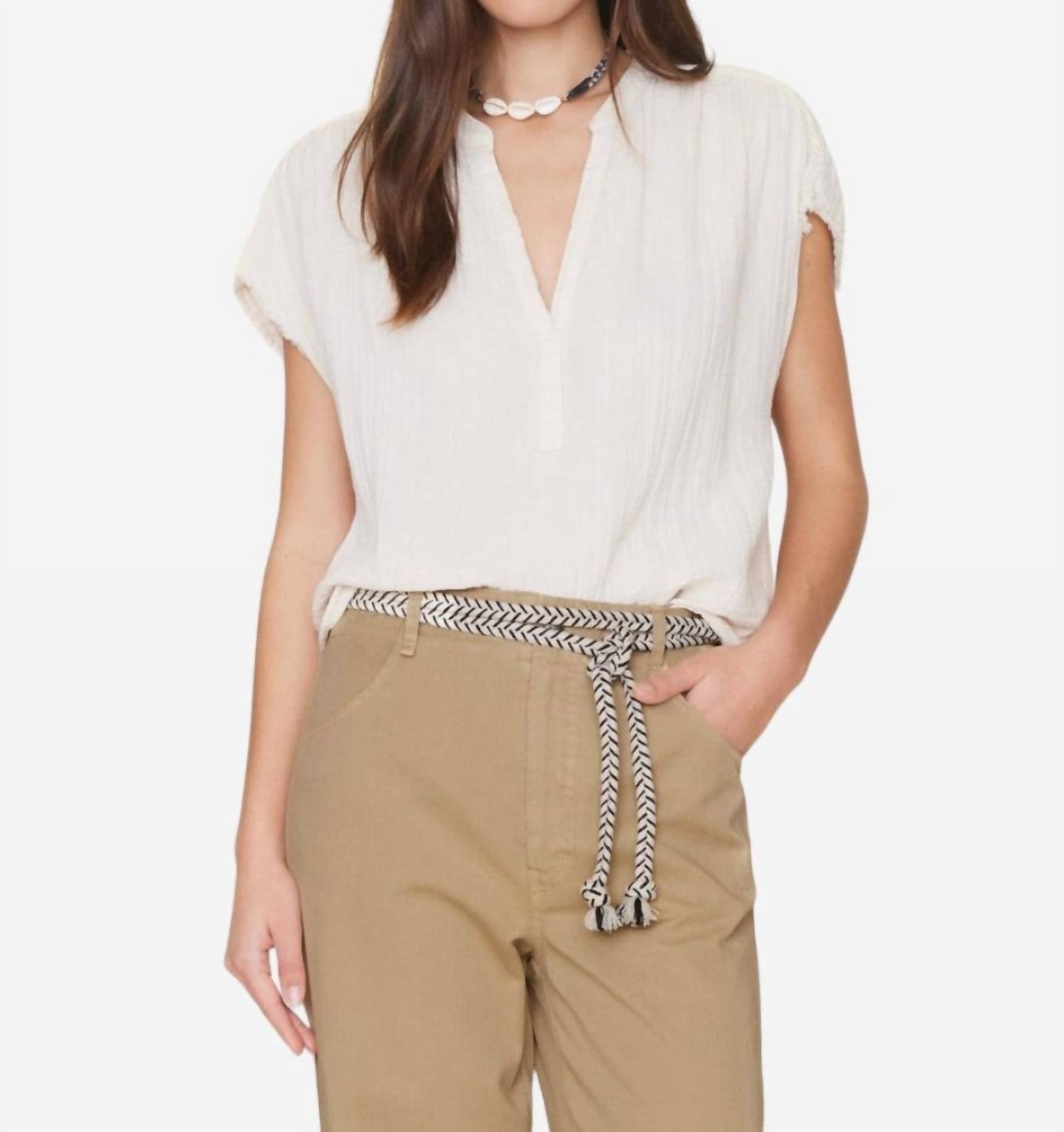 XIRENA Kane Top in oysterette - women's blouse