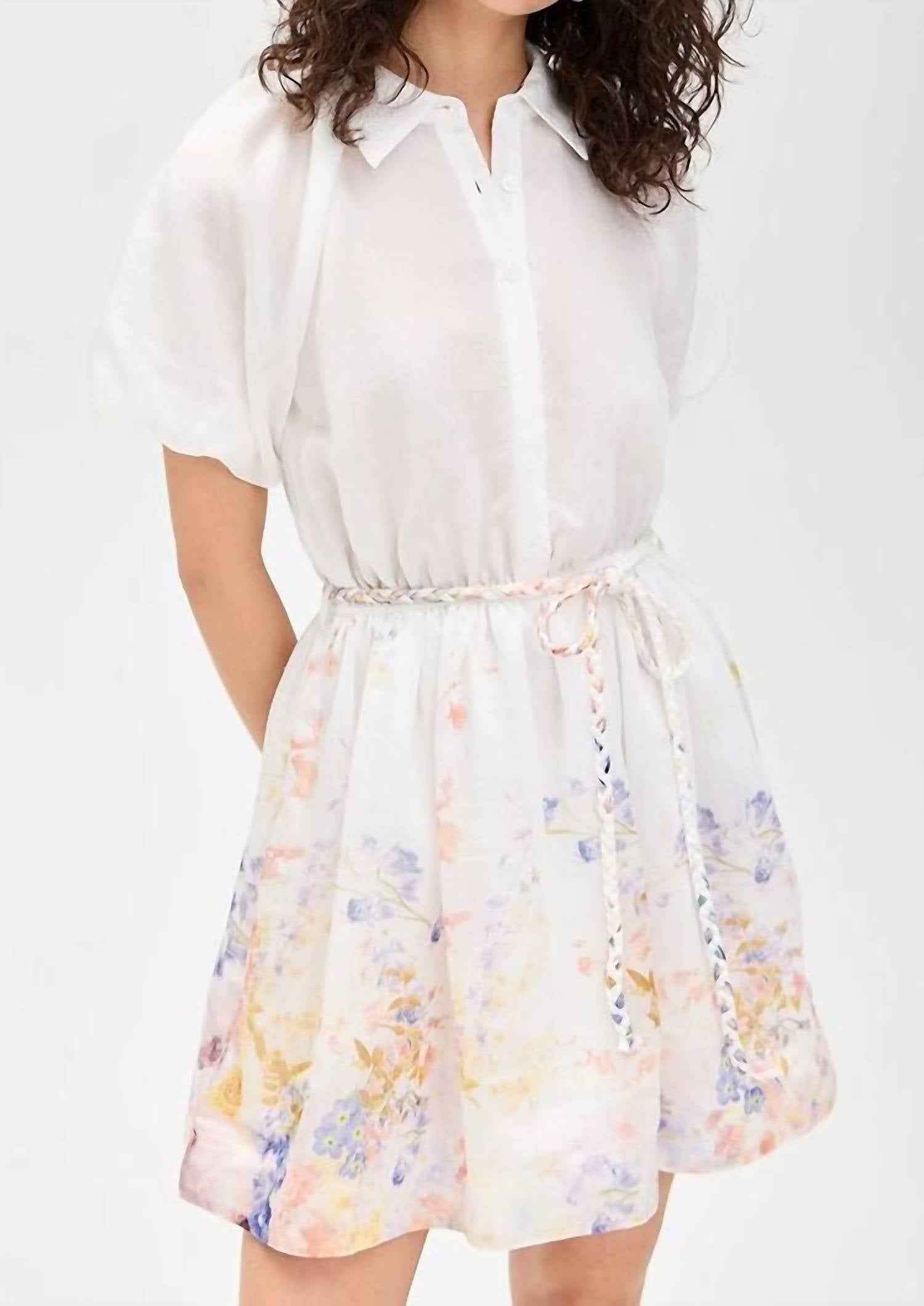 En Saison Taylorann Mini Dress in ivory violet orange - women's dress - view 4
