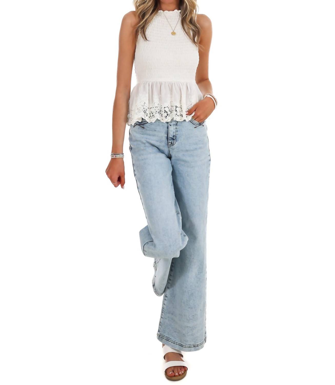 Mable - Can't Go Wrong Peplum Lace Top