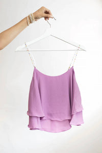 Mustard Seed - Beaded Shoulder Strap Cami Top