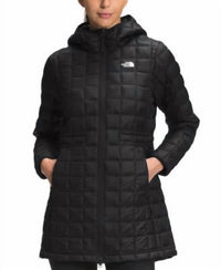 THE NORTH FACE Thermoball ECO Parka Jacket in black - women's jacket - detail view