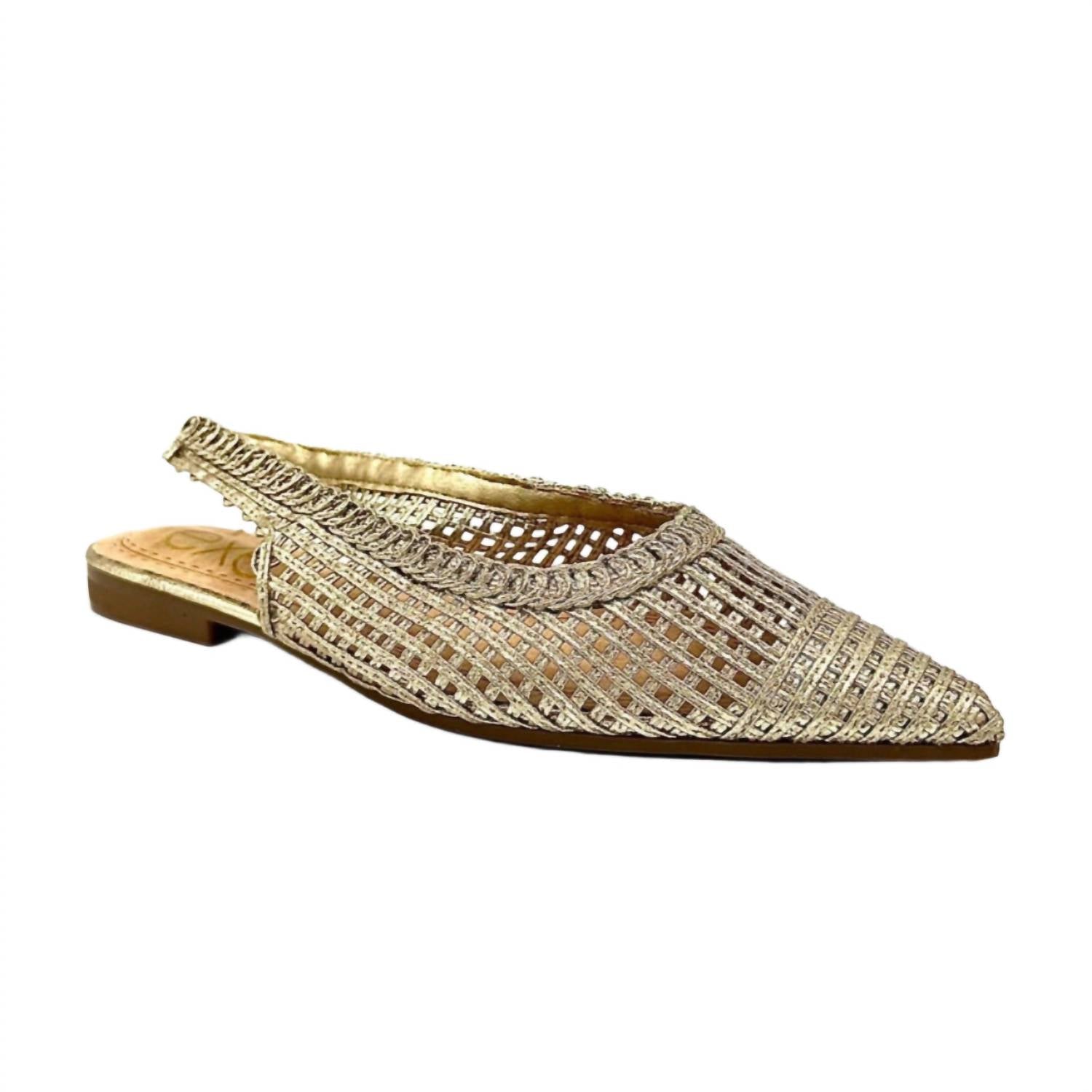 Exe Women's Sling-back Flat Shoes in gold - women's flats - detail view