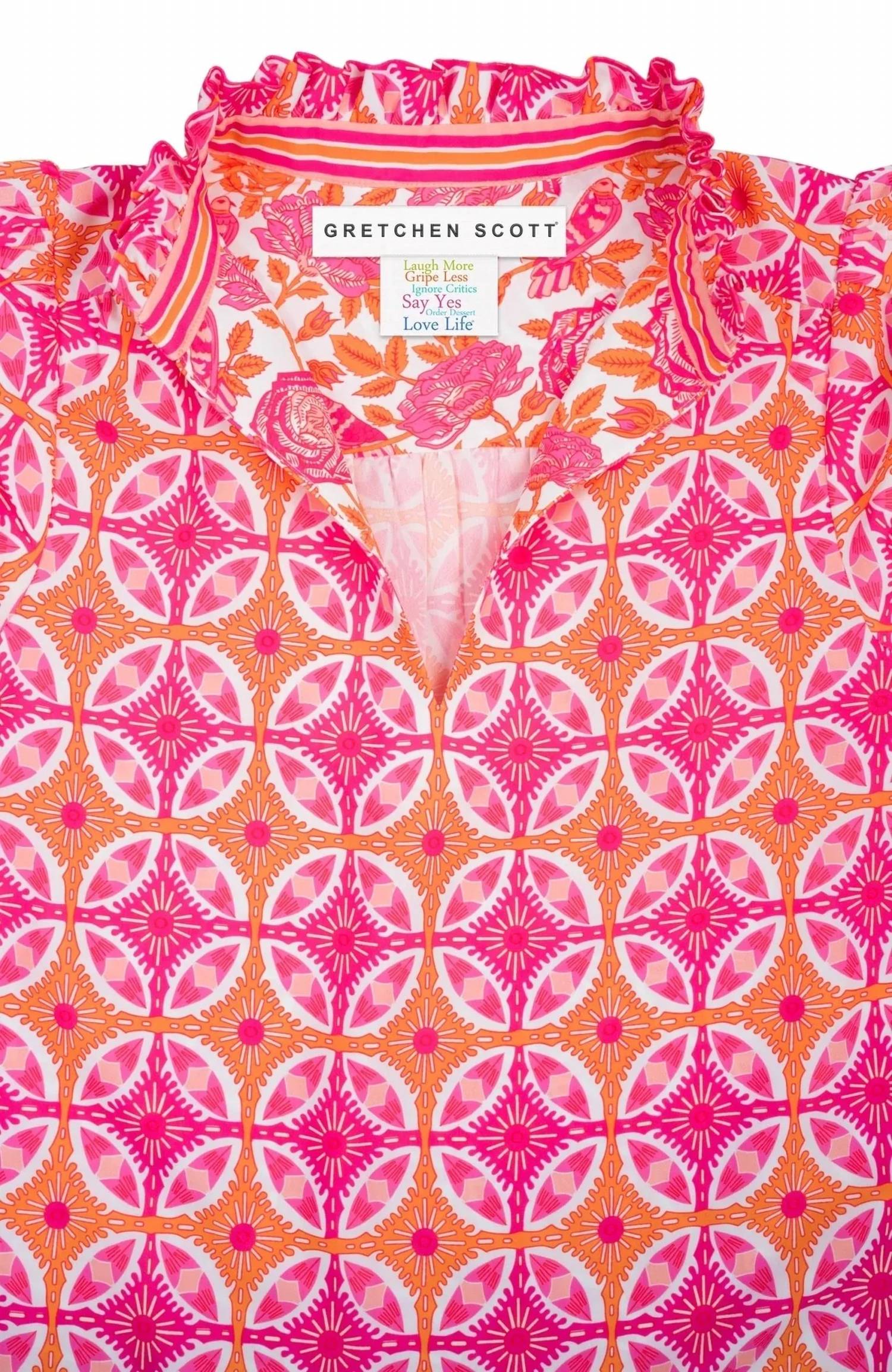 Gretchen Scott - Smell The Roses Ruffleneck Tunic