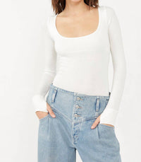 Free People - Settle In Scoop Neck Bodysuit