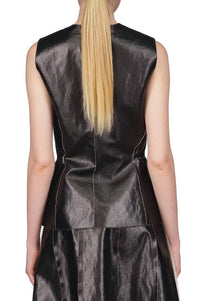 Marina Moscone - Coated Canvas Sleeveless Top