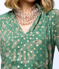 HOLLY SHAE Design Charlie Top in wild flower tiles - women's long sleeve top - alternate view