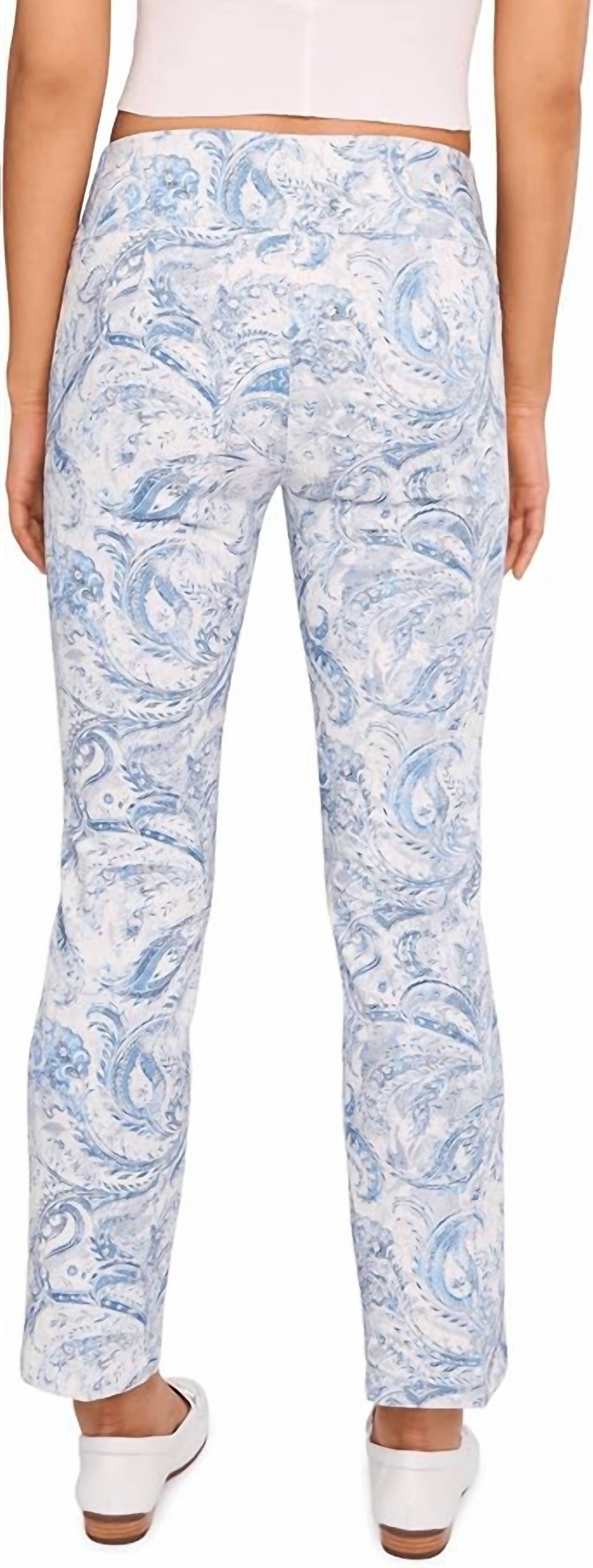 Elliott Lauren - Printed Elastic Waist Pull-on Bootcut Pants