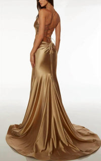 Alyce Paris - Alyce Spaghetti Strap Satin Prom Dress