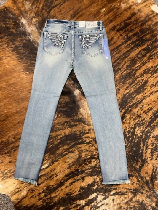 Grace In La - Women's Frayed Hem Skinny Jean