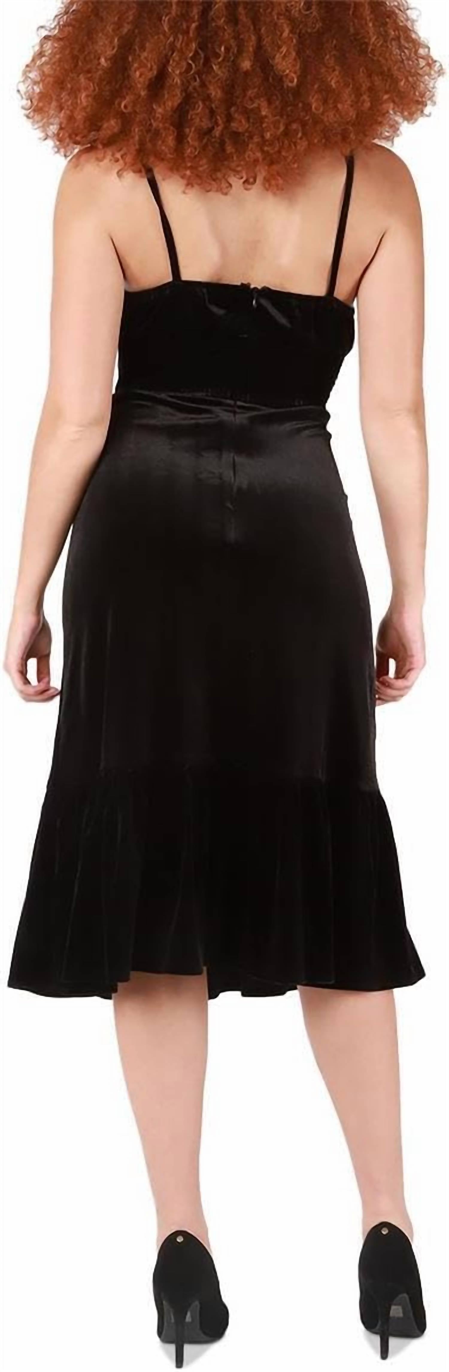 Black Tape - Women's Velvet Strappy Midi Dress