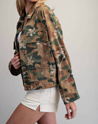 Peace Love Line - Women's Floral Printed Jacket