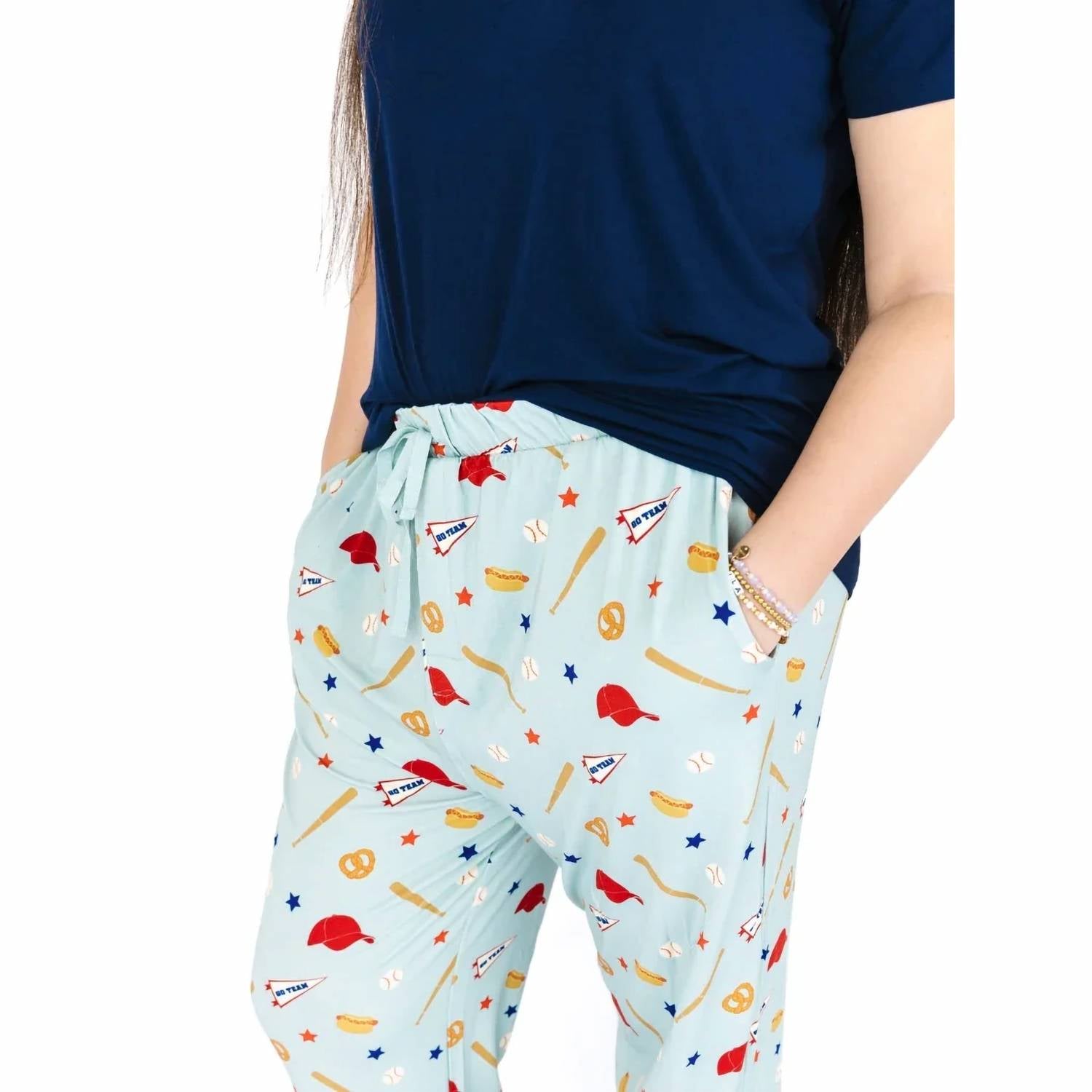 Emerson And Friends - Women's Play Ball Baseball Relaxed Bamboo Lounge Pajama Pants