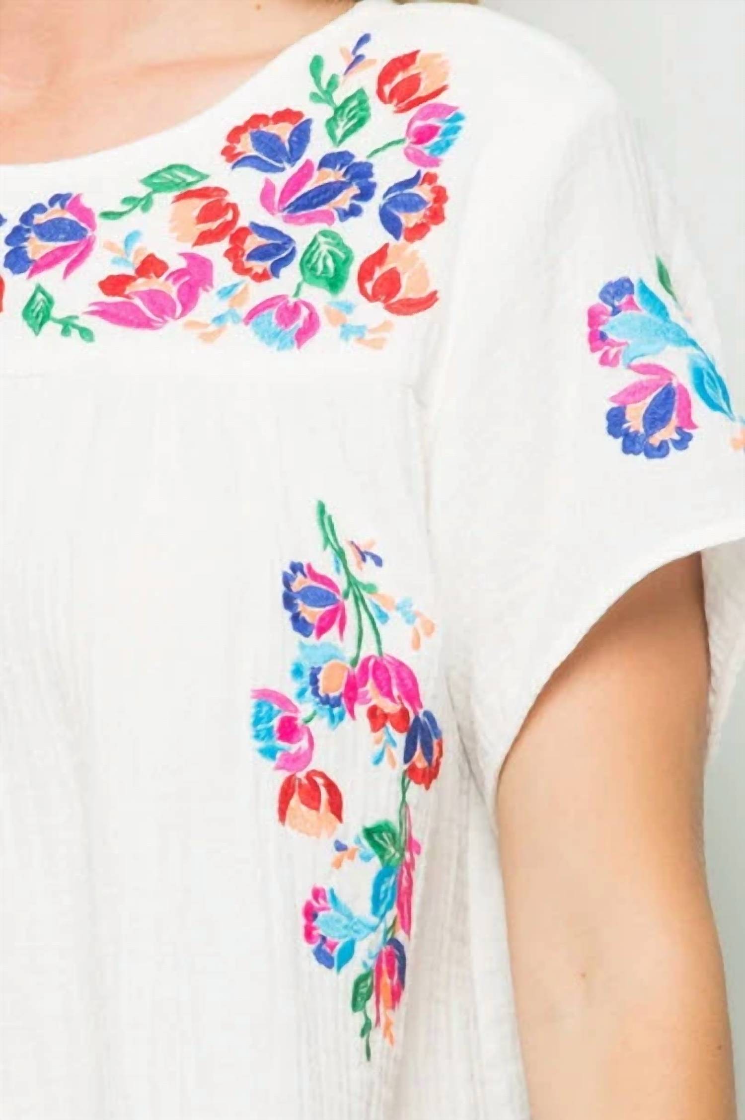 See And Be Seen - On The Border Embroidered Top