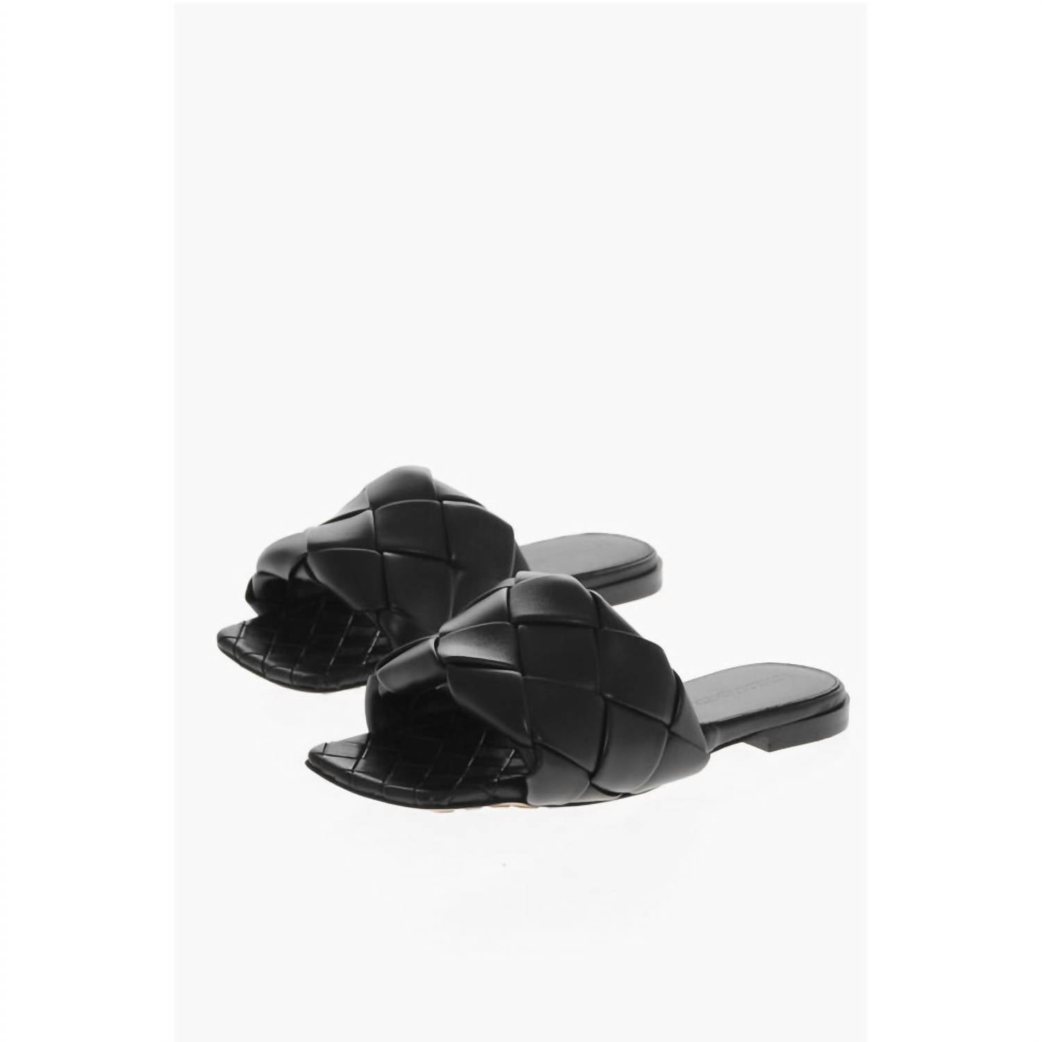 Bottega Veneta - Women's Woven Leather Lido Sliders