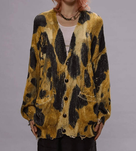 R13 - Printed Oversized Sweater Cardigan