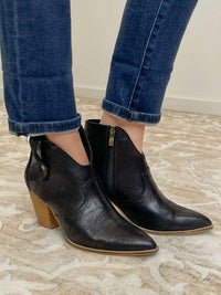 Corkys Footwear Women's Bar Hoppin Bootie Shoe in black - women's shoe - detail view