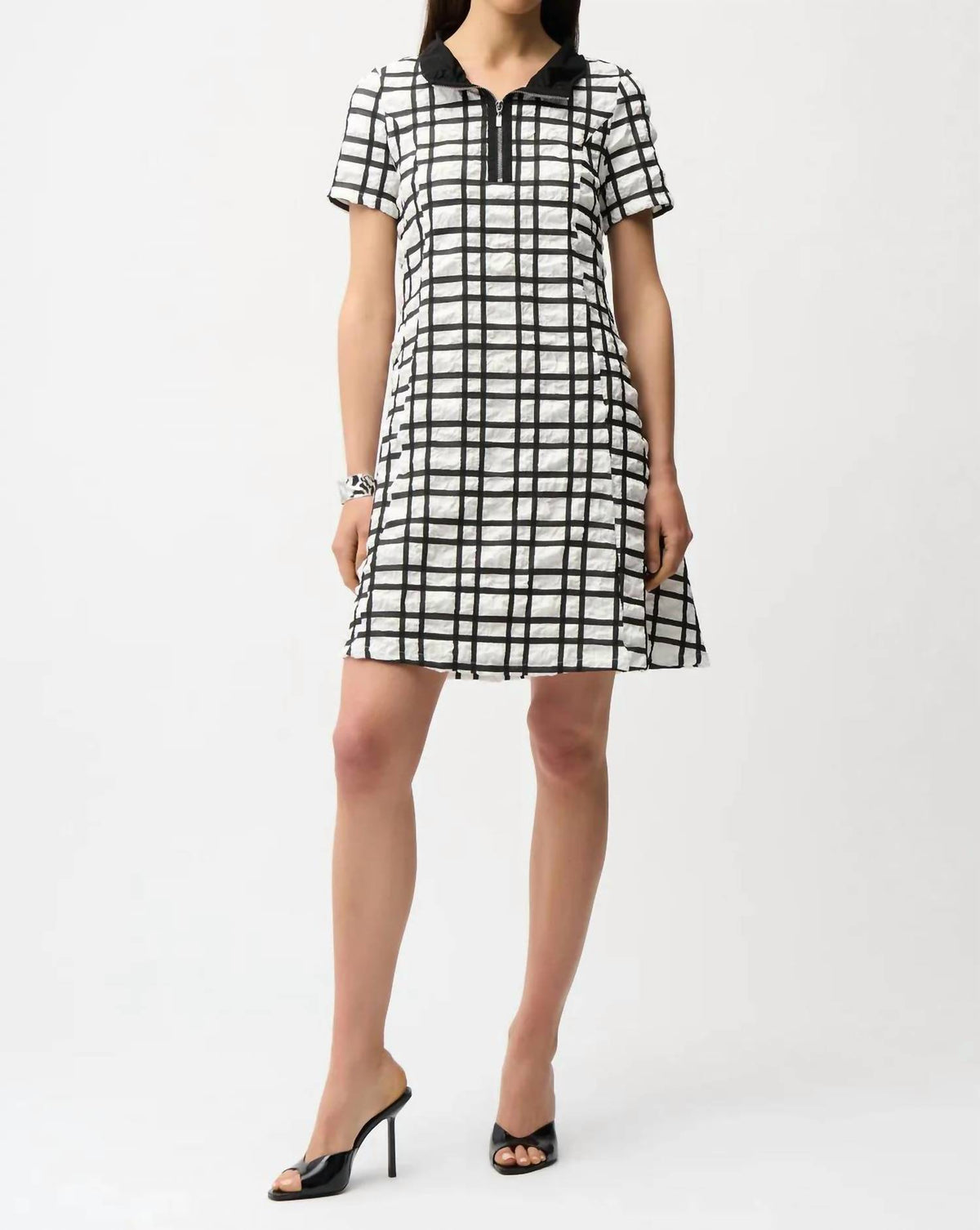 Joseph Ribkoff - Plaid Mini A-line Dress